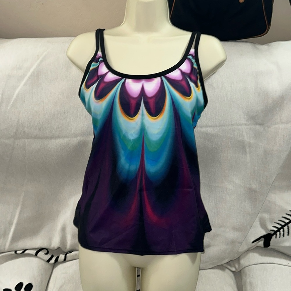 Denater large swim tank top with adjustable straps